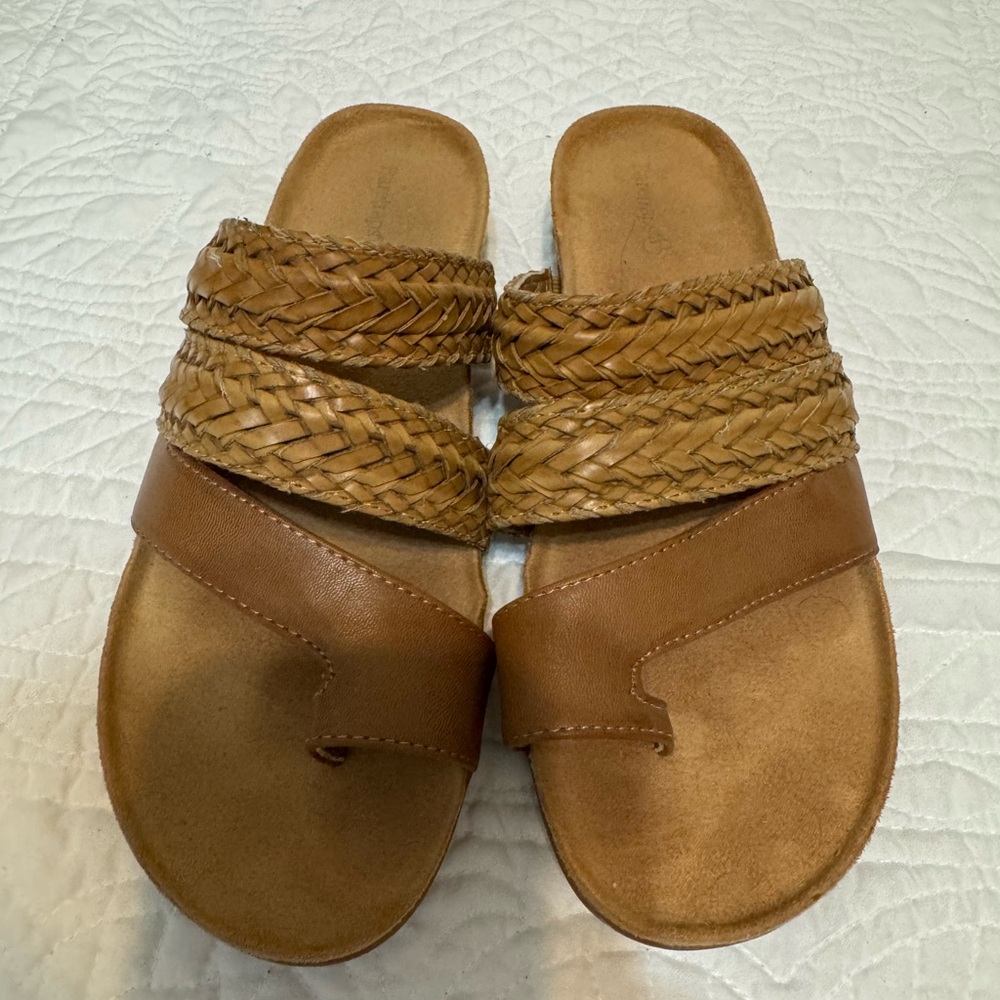 BareTraps Tan and Brown Braided Sandals - Picture 2 of 7